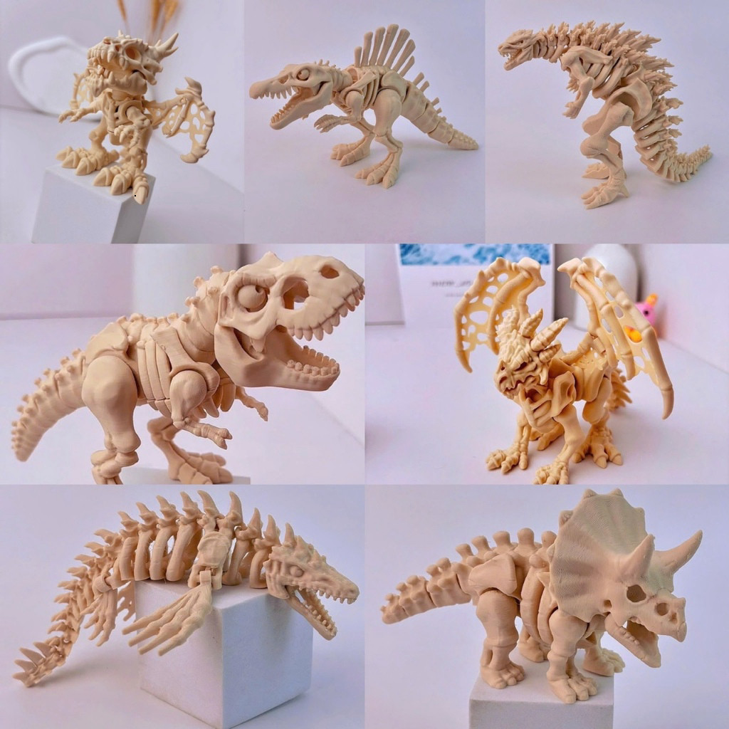 Mô Hình Xương Rồng Wyvern Khớp Động – Decor Bàn Học, Góc PC