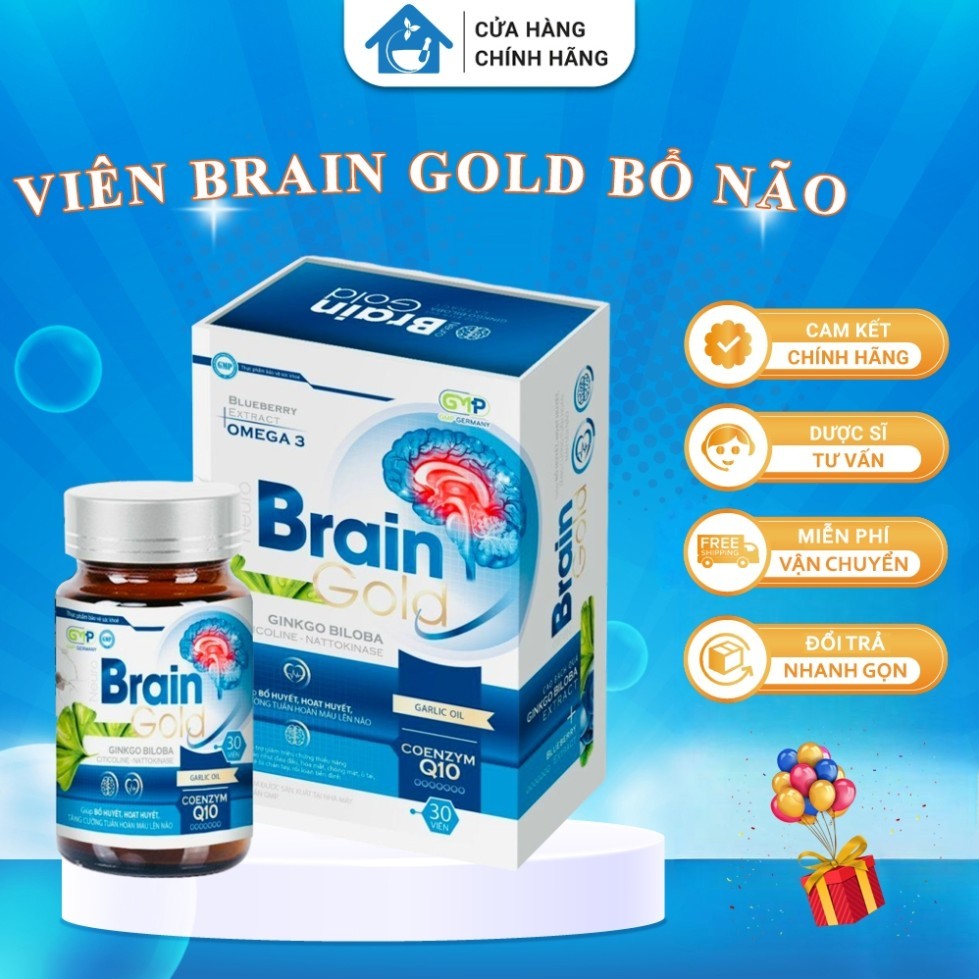 Viên uống Neuro Brain Gold giúp bổ huyết hoạt huyết tăng cường tuần hoàn máu lên não