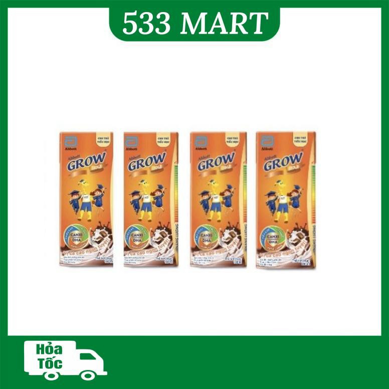 [LỐC 4 HỘP] Sữa Bột Pha Sẵn Abbott Grow Gold 180ml Hương Cacao