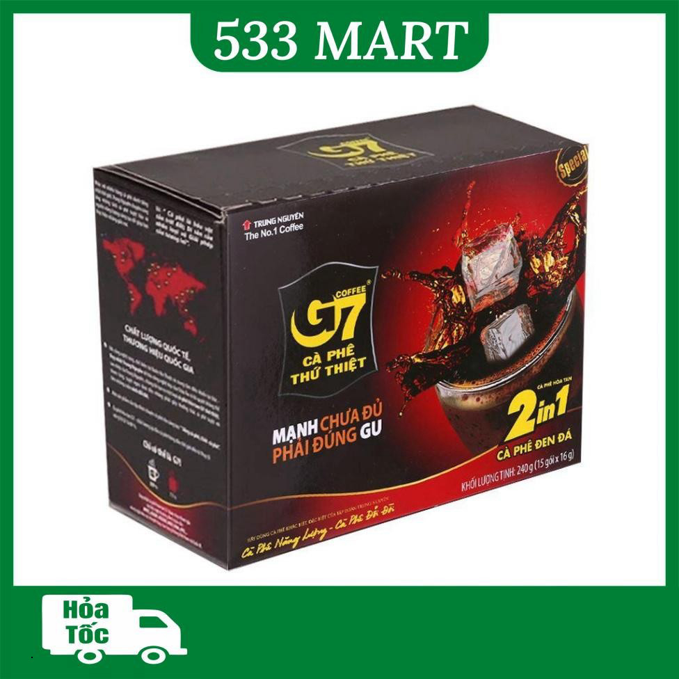 Cafe G7 đen đá có đường 2in1 hộp 240g (15 gói x 16g)