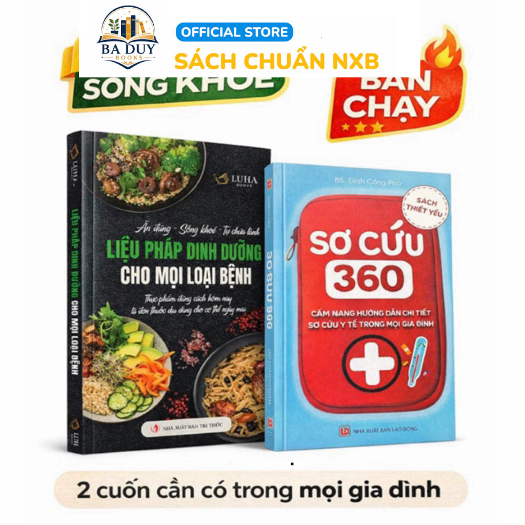 Sách - Combo 2 cuốn sống khoẻ: Liệu pháp dinh dưỡng + Sơ cứu 360