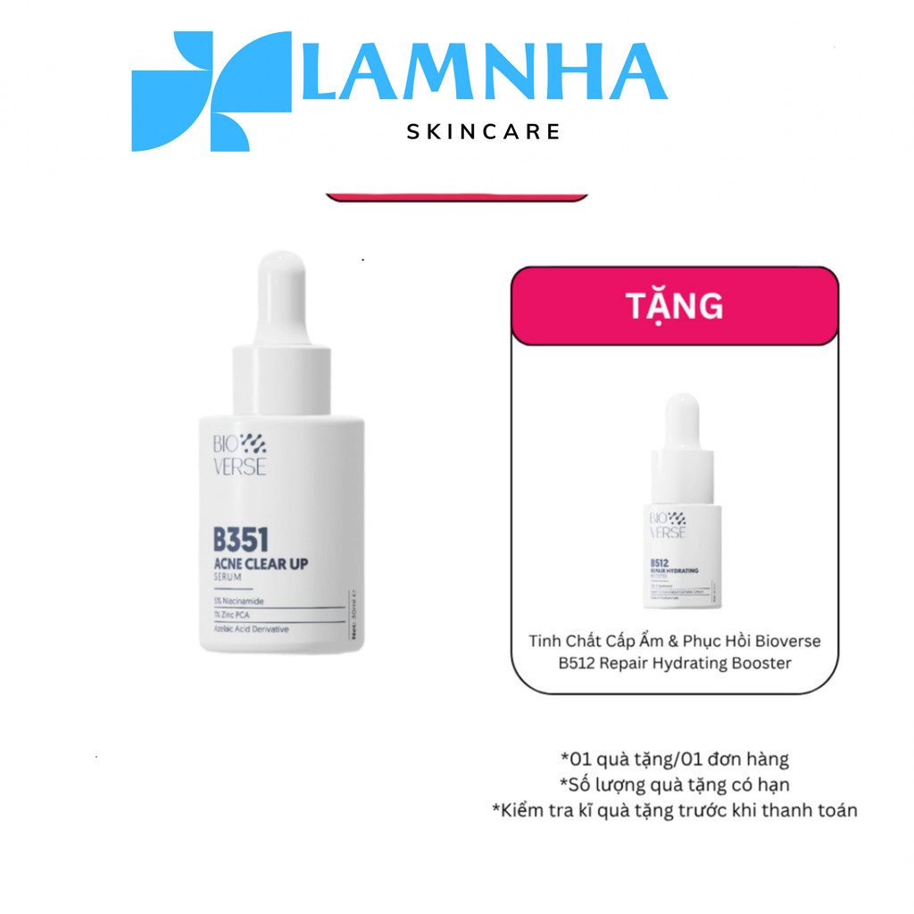 [Chính Hãng] Tinh Chất Hỗ Trợ Giảm Mụn Bioverse B351 Acne Clear Up Serum 30ml