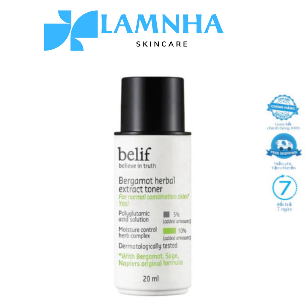 [Chính Hãng] Nước Hoa Hồng Dạng Gel Belif Bergamot Herbal Extract Toner