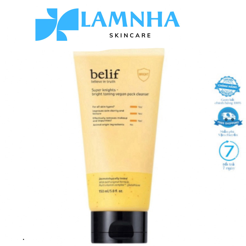 [Chính Hãng] Sữa Rửa Mặt Belif Super Knights Bright Toning Vegan Pack Cleanser