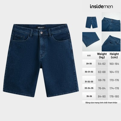 INSIDEMEN - Quần Short Jean Regular Fit Co Giãn Nhẹ IJH001AS0