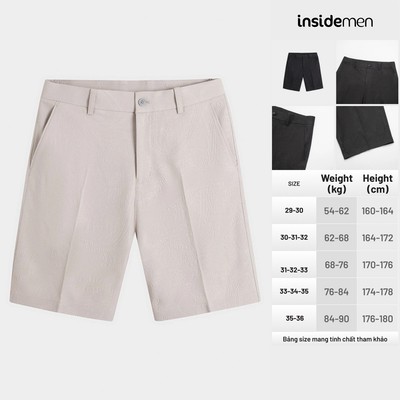 Quần Short Âu Nam Insidemen Dáng Regular Fit Co Giãn Tốt Vận Động Thoải Mái ISO120AS0
