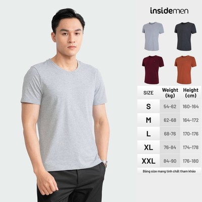 Áo thun ngắn tay INSIDEMEN chất liệu cotton mềm mại, thoáng mát, thấm hút mồ hôi tốt ITSR10
