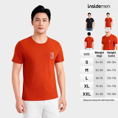 Áo Thun T-shirt Nam Insidemen Regular Fit Thấm Hút Mồ Hôi Tốt, Mềm Mịn ITS001MAH0