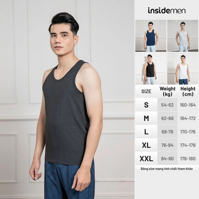 Áo thun sát nách nam cổ tròn 100% POLYESTER Insidemen 6TL003AZ