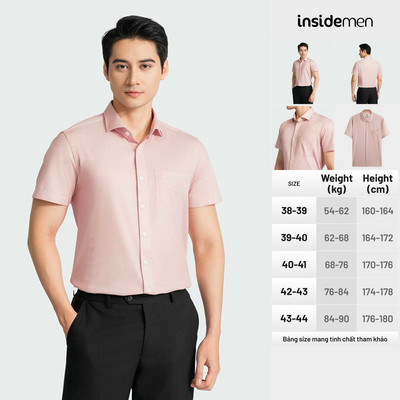 Áo sơ mi nam ngắn tay INSIDEMEN sợi sồi thiên nhiên mang đến cảm giác mềm mại, thoáng mát ISS038AZ