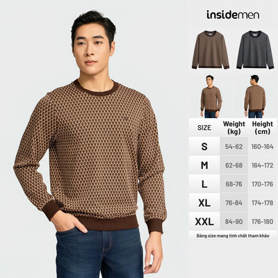 Áo Nỉ Sweatshirt Nam Insidemen Regular Tay Dài Cổ Tròn Regular Fit ISW010BZ
