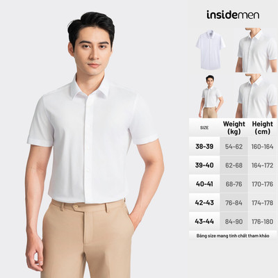 Áo Sơ Mi Nam Ngắn Tay INSIDEMEN Form Ôm Vừa Vặn ISS003AZ