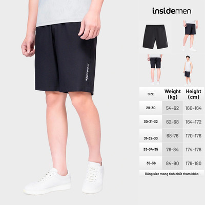 Quần Short Thể Thao Nam Insidemen Regular Fit Co giãn nhẹ ISO095AS0