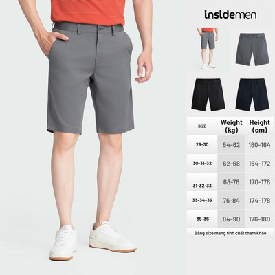 Quần Short Kaki Nam Insidemen Lyocell Regular Fit Co Giãn ISO024AZ