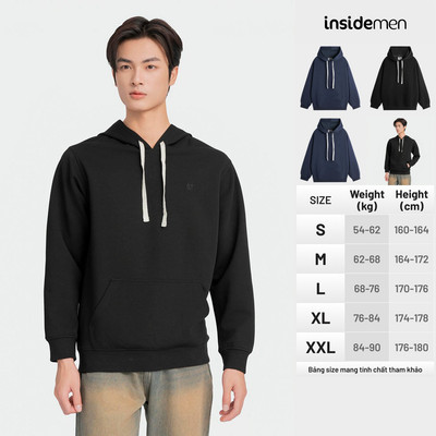 INSIDEMEN Áo Hoodie Unisex Nam Nữ Họa Tiết Chữ Thêu Trẻ Trung Năng Động Form Rộng IHD002BZ
