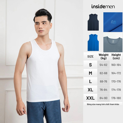 Áo ba lỗ nam tanktop trẻ trung, áo thun ba lỗ nam chất liệu Polyester thoáng mát Insidemen ITTR02