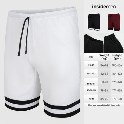 Quần Short Nam INSIDEMEN Thun Kẻ Sọc Thoáng Mát Thể Thao ISO036S3