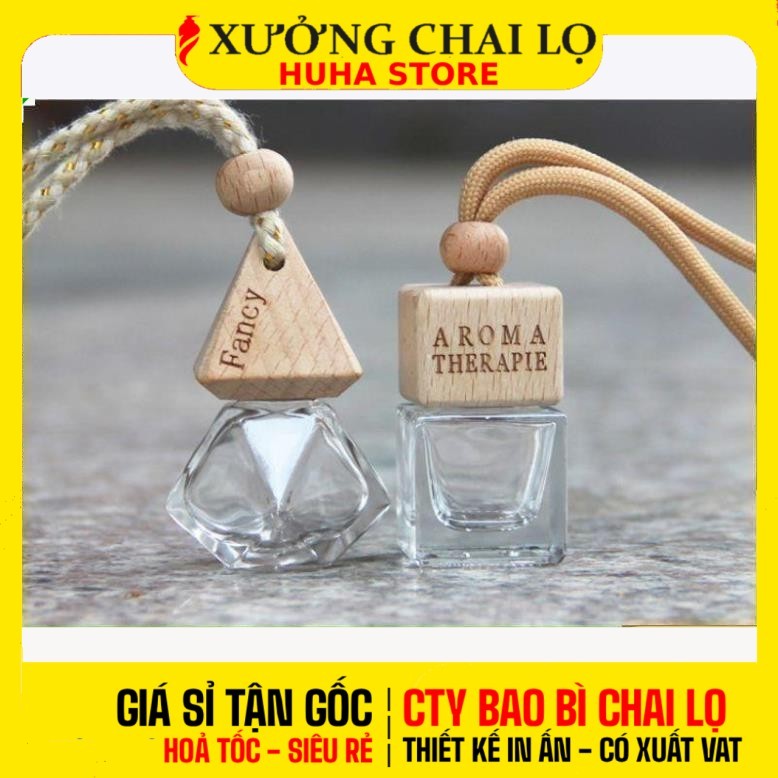 [COMBO 5 CÁI] Vỏ Đựng Tinh Dầu Treo Xe 8ml-10ml Lục Giác/Hình Vuông Chiết Nước Hoa, Tinh Dầu, Đựng D