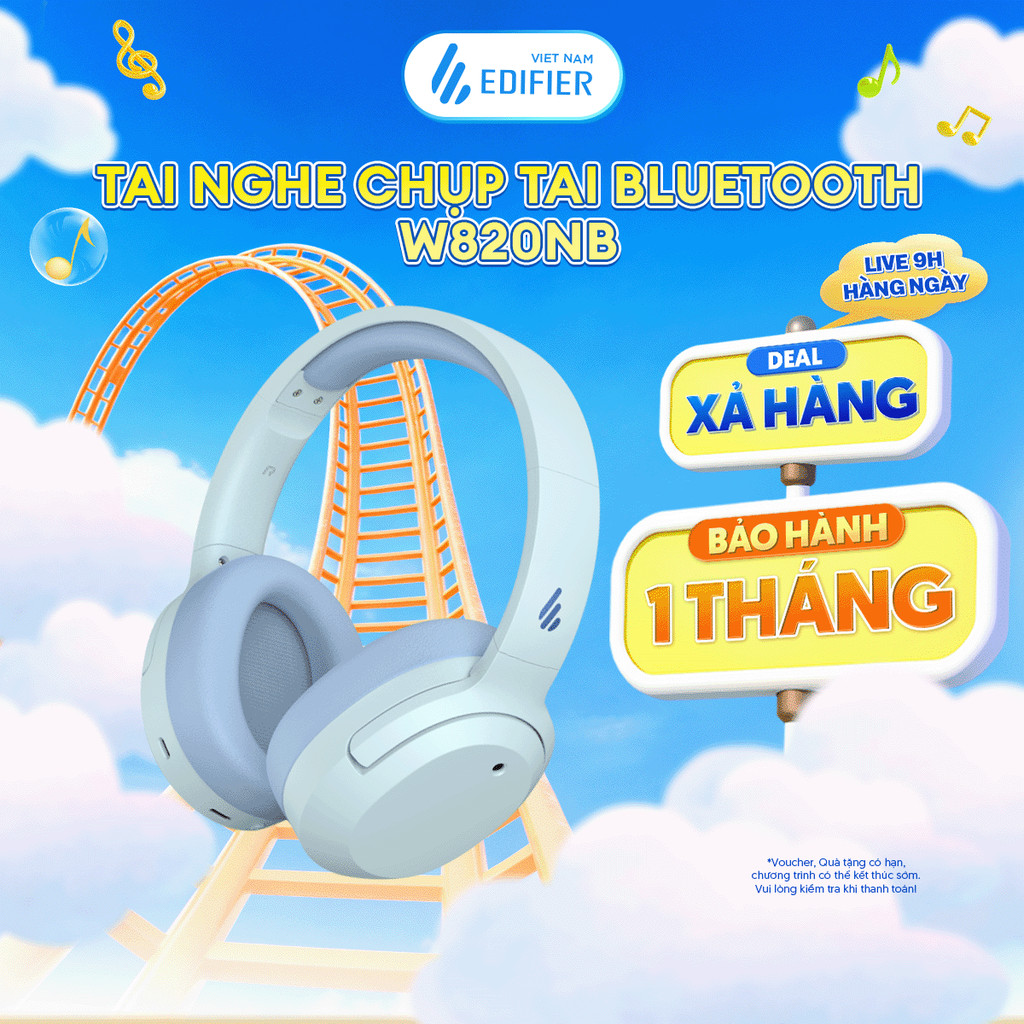 Tai Nghe Chụp Tai Bluetooth Chống Ồn EDIFIER W820NB/W820NB PLUS - Âm Thanh Hi-Res - Pin Đến 49H - 15 Tháng Bảo Hành