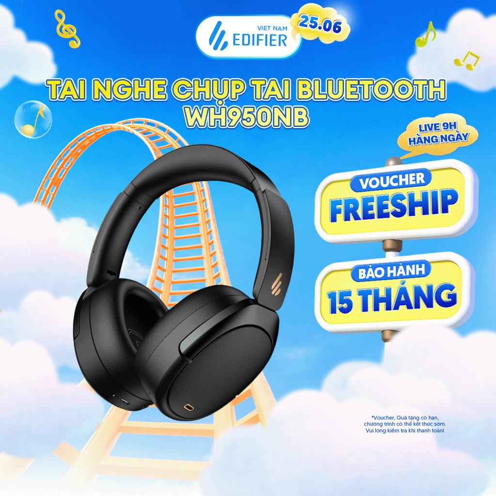 Tai Nghe Bluetooth Chụp Tai EDIFIER WH950NB/W80 | Chống Ồn Chủ Động | Thời Gian Sử Dụng Đến 55H | Bảo Hành 15 Tháng