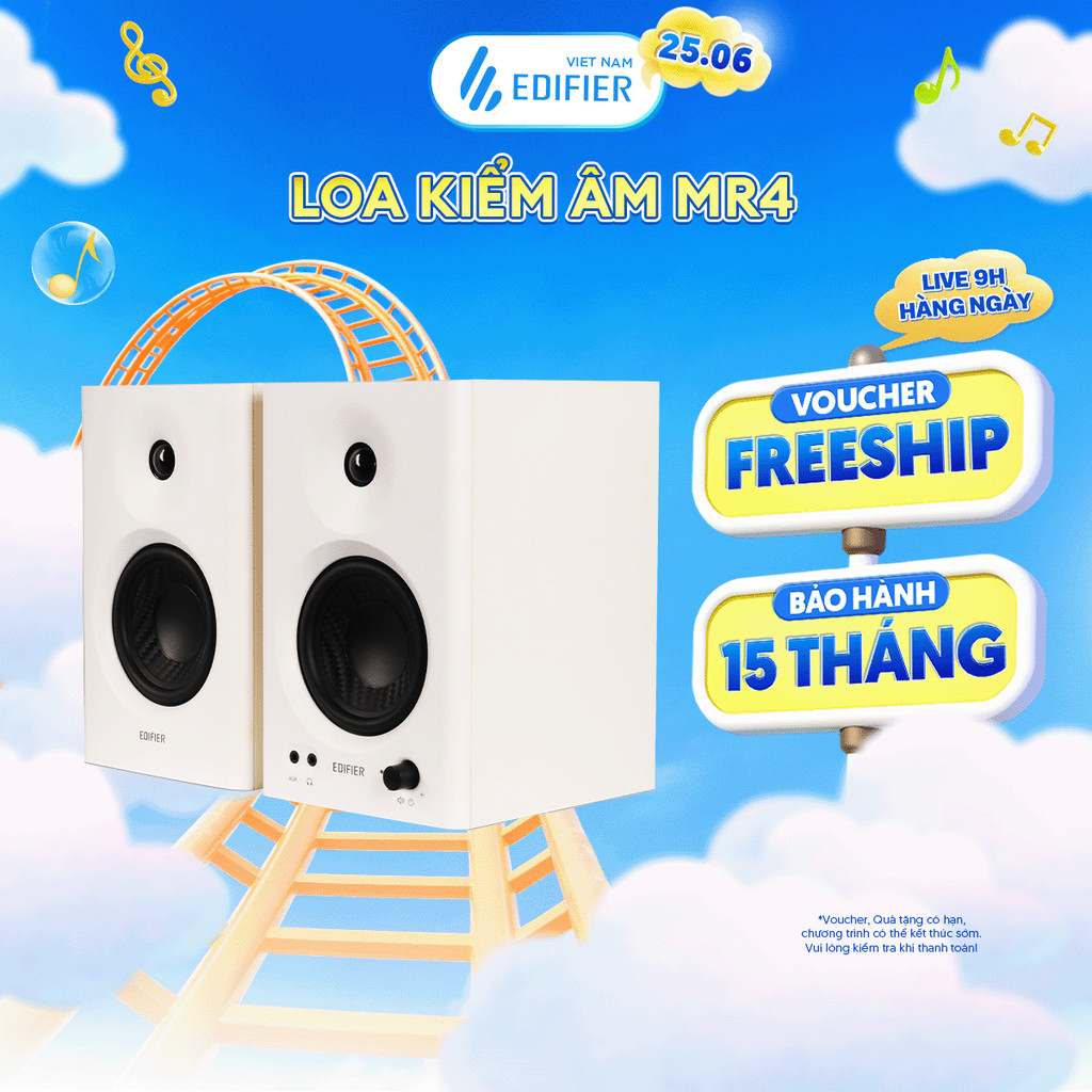 Bộ Loa Kiểm Âm EDIFIER MR4/MR3/MR5 | Công Suất 42W | Vỏ Gỗ Chống Dội Âm | Tweeter Vòm 1 inch | Bảo Hành 15 Tháng