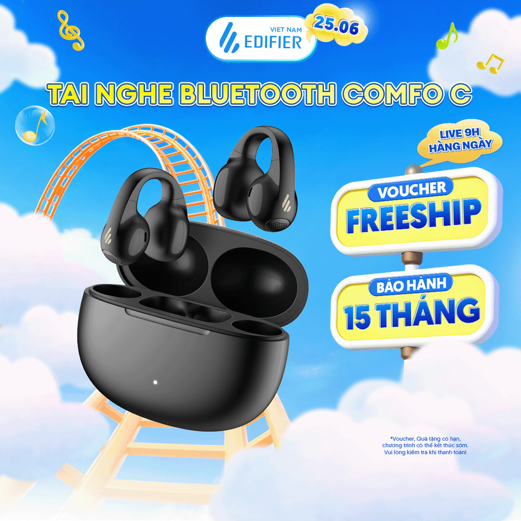Tai Nghe Bluetooth Không Dây Kẹp Vành Tai EDIFIER COMFO C - Chơi Nhạc Tới 30H - Kháng Nước, Bụi IP56 - 15 Tháng Bảo Hành