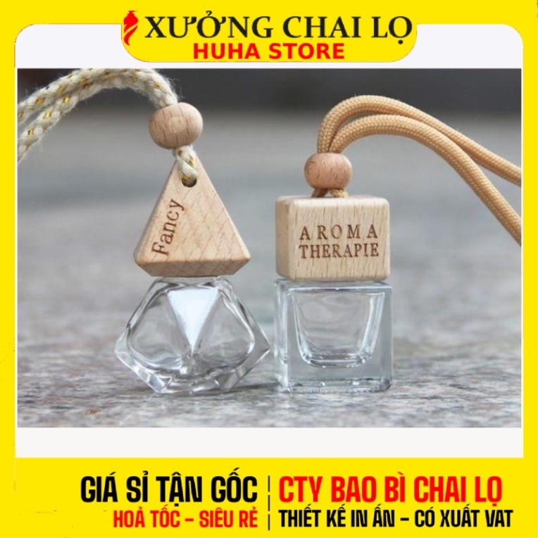 Vỏ Chai Lọ Đựng Tinh Dầu Treo Xe 8ml-10ml Lục Giác/Hình Vuông Đựng Nước Hoa .