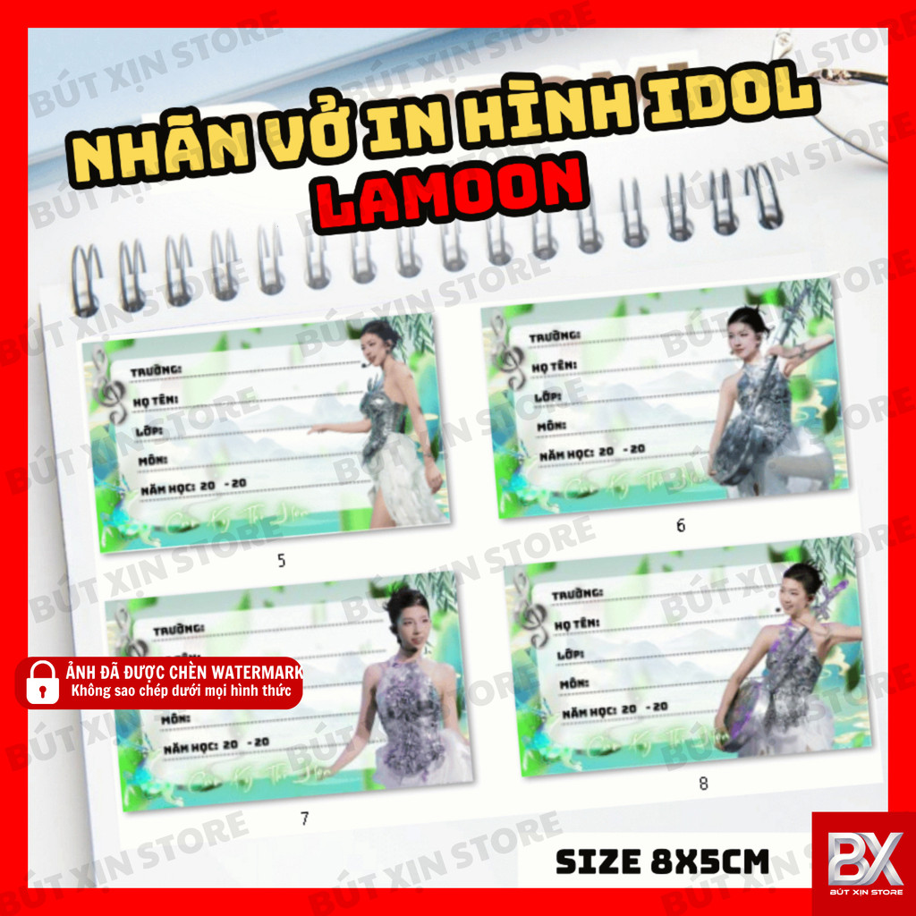 [GIAO NHANH 24H] Set 20/50 nhãn vở Cầm Kỳ Thi Họa - Phương Mỹ Chi, Lamoon, Bảo Anh, Bích Phương, tiệ
