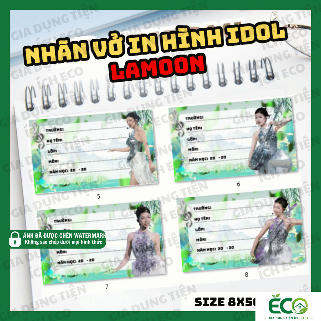 🔥CHÍNH HÃNG🔥 Set 20/50 nhãn vở Cầm Kỳ Thi Họa - nhãn dán cho vở học sinh, giấy bền đẹp