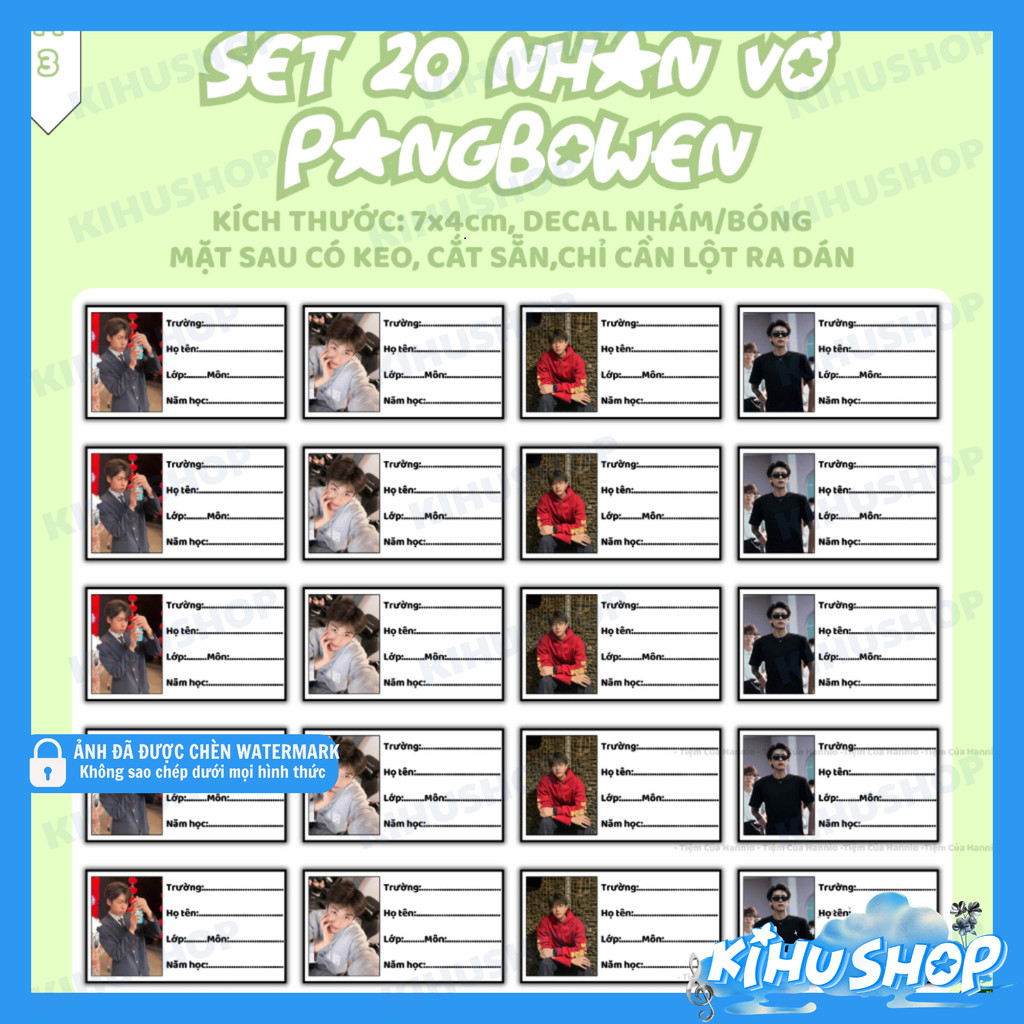 [KIHUSHOP] SET 20 Nhãn Dán Lamoon Decal Nhám/Bóng Có Keo Cắt Sẵn Trang Trí Sổ Tay, Dán Vở Học Sinh T