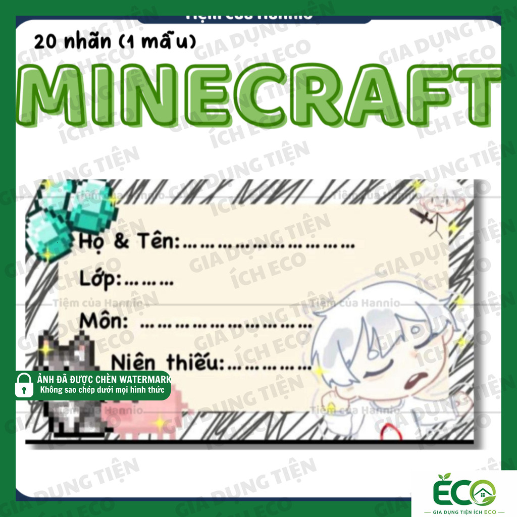 🔥CHÍNH HÃNG🔥 Bộ 20 nhãn dán vở in hình Kira MC, NeuyQ, Kresh, Kijay, Kenn, Ozin, 7.4x4.2cm