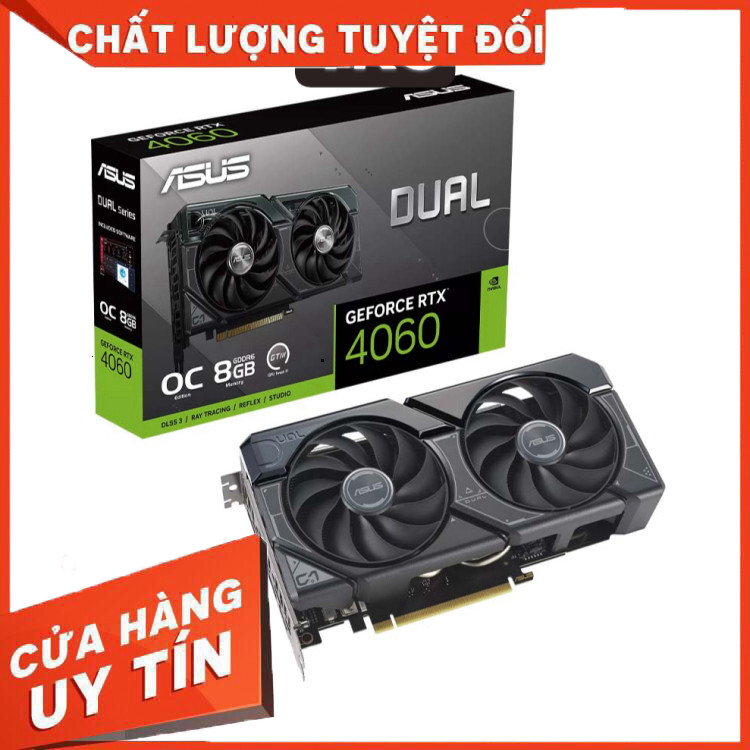 Card màn hình Asus Dual RTX 4060 V2 OC 8GB New FV - hiệu năng gaming mượt