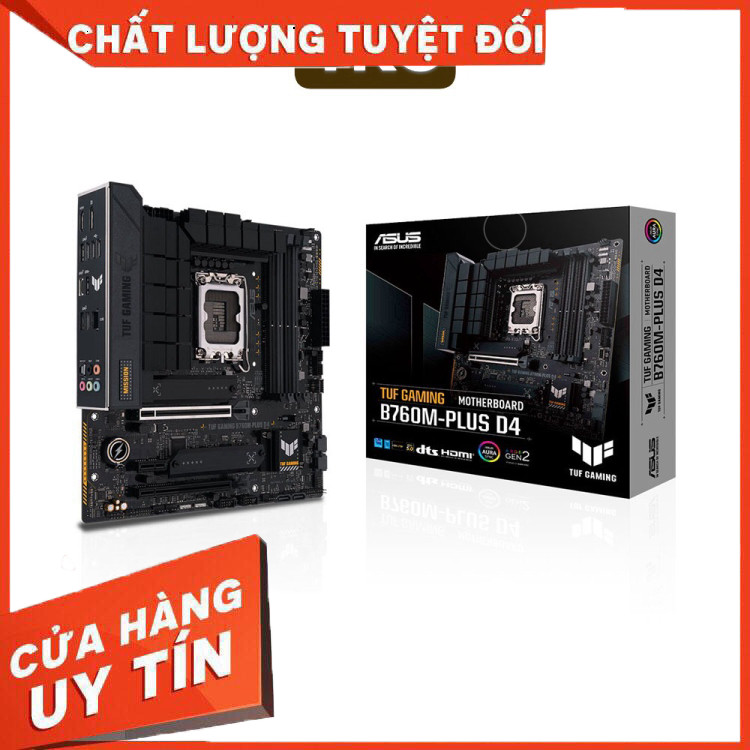 Mainboard ASUS TUF GAMING B760M-PLUS D4, chipset B760, hỗ trợ DDR4, bền bỉ, tối ưu gaming