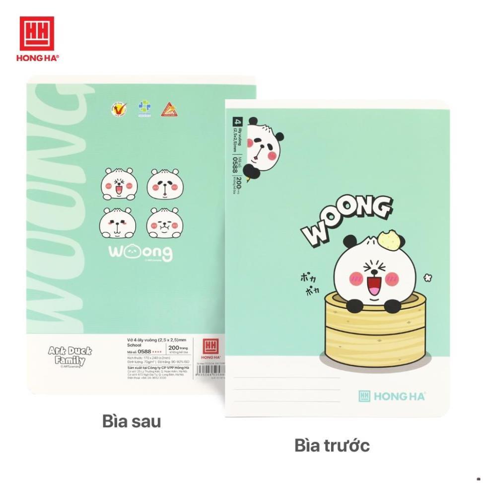 Vở 4 ô ly 200 trang Hồng Hà School Monster (0588) .