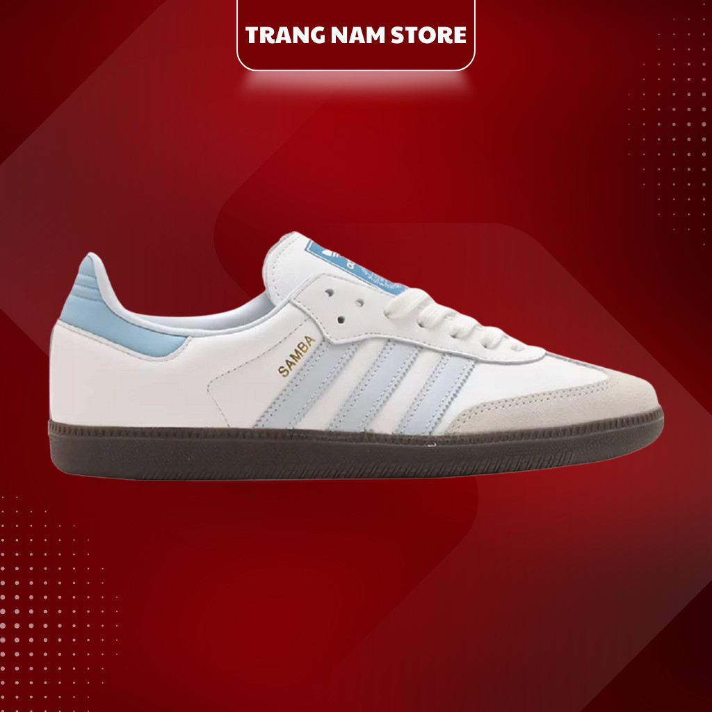 [ Chính Hãng ] Giày Adidas Samba Classic White Blue Phối Đồ Hot Nam Nữ Cực Đẹp, Full Box