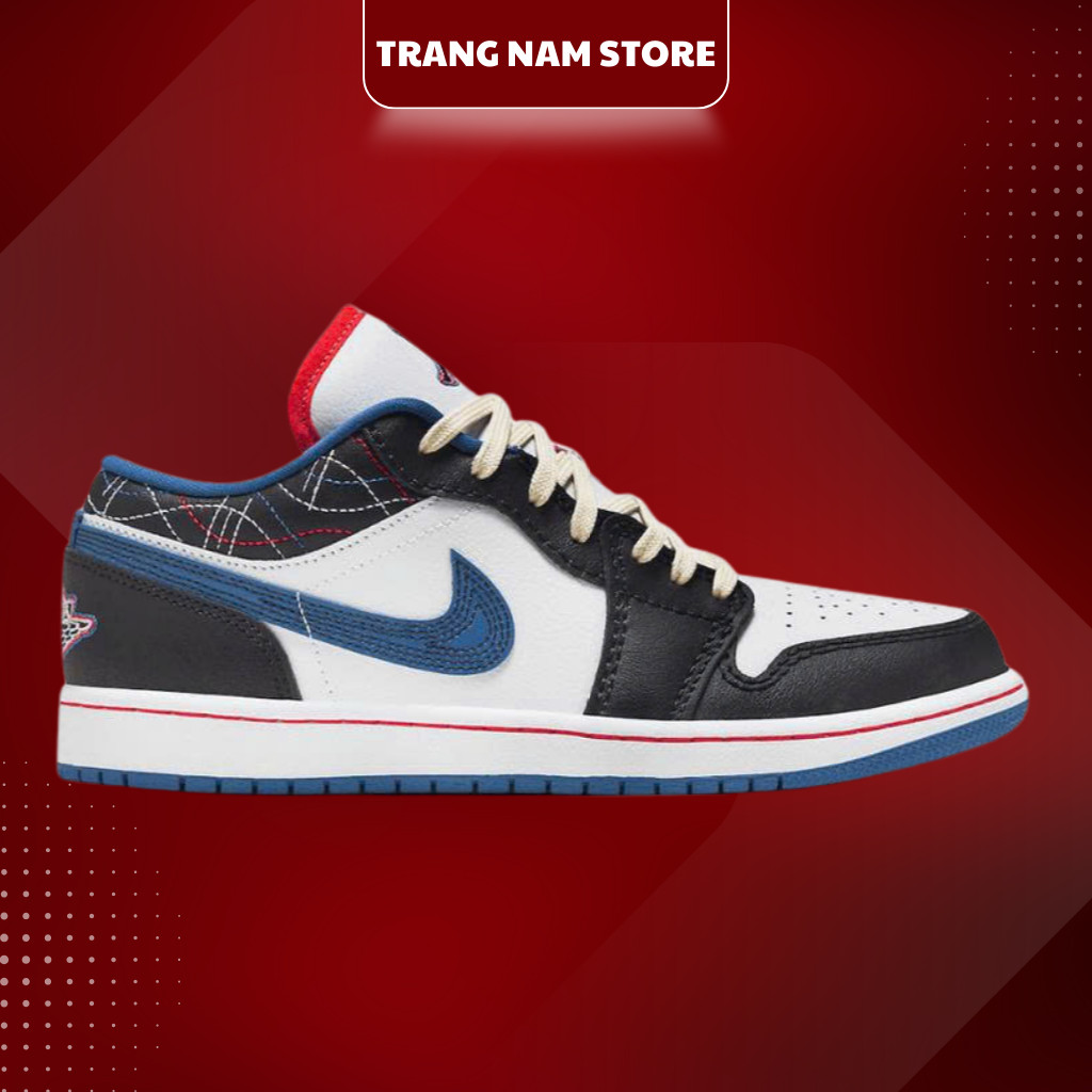 Giày Sneaker Emiko_Jordan 1 Low Sashiko Phối Đồ Cực Đẹp Cực Chất, Đủ Size Nam Nữ, Full Box