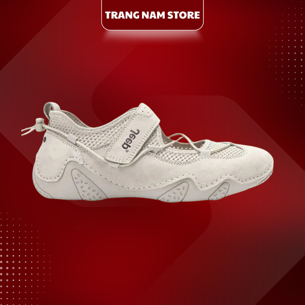 [ Chính Hãng ] Giày Jeep Mary Jane Outdoor Shoes Grey 501. Giày Búp Bê Đế Bệt Có Dây Chéo Dành cho N