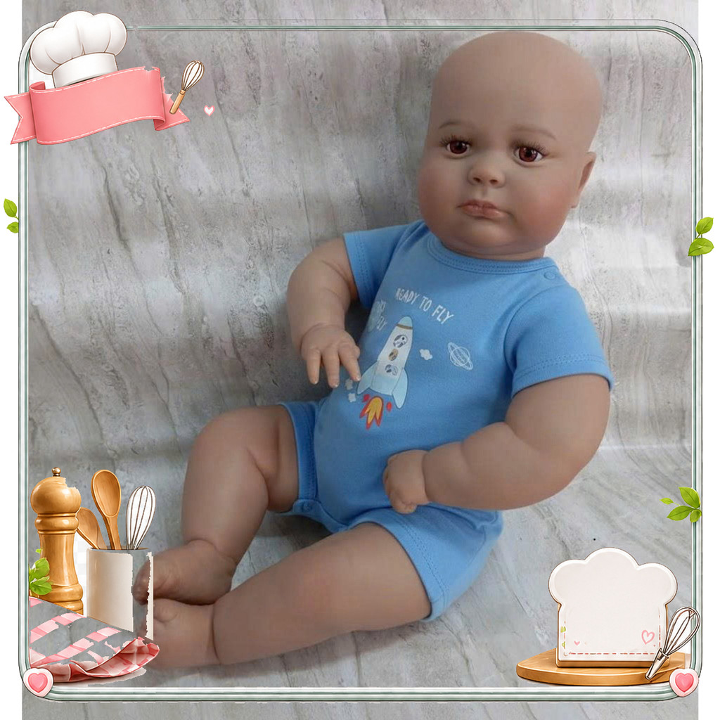 Búp bê Reborn Joseph thân gòn mềm mại, trọc, silicon vinyl 60cm/24 inch PVN8577