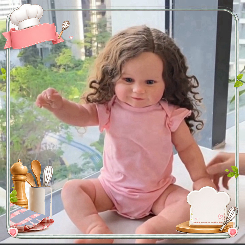 Búp bê Reborn Maddie thân gọn tóc cắm nâu 60cm/24inch silicon vinyl PVN4915
