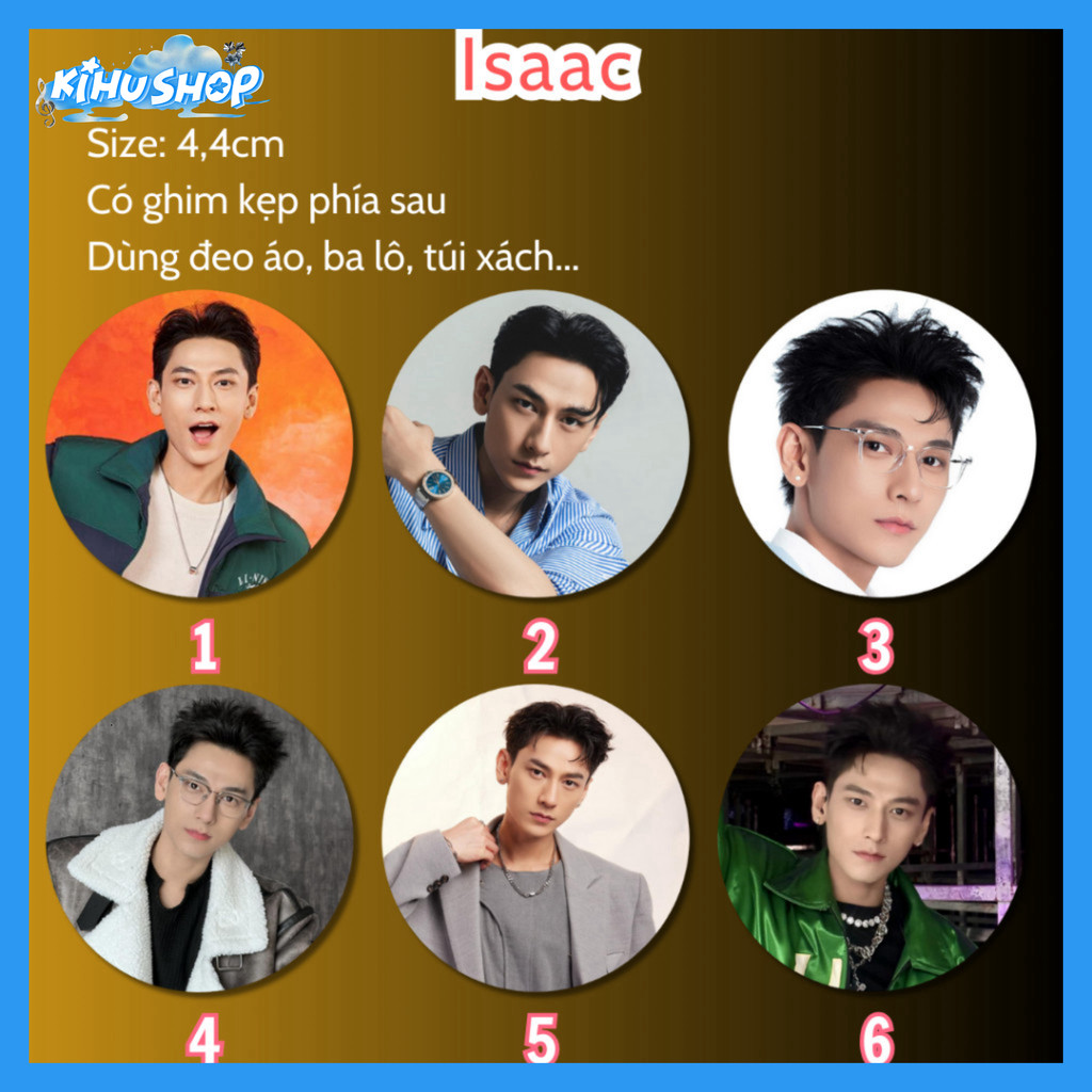 [KIHUSHOP] Ghim cài áo in ảnh Isaac Ume Idol theo yêu cầu, phụ kiện thời trang độc đáo cho áo và bal