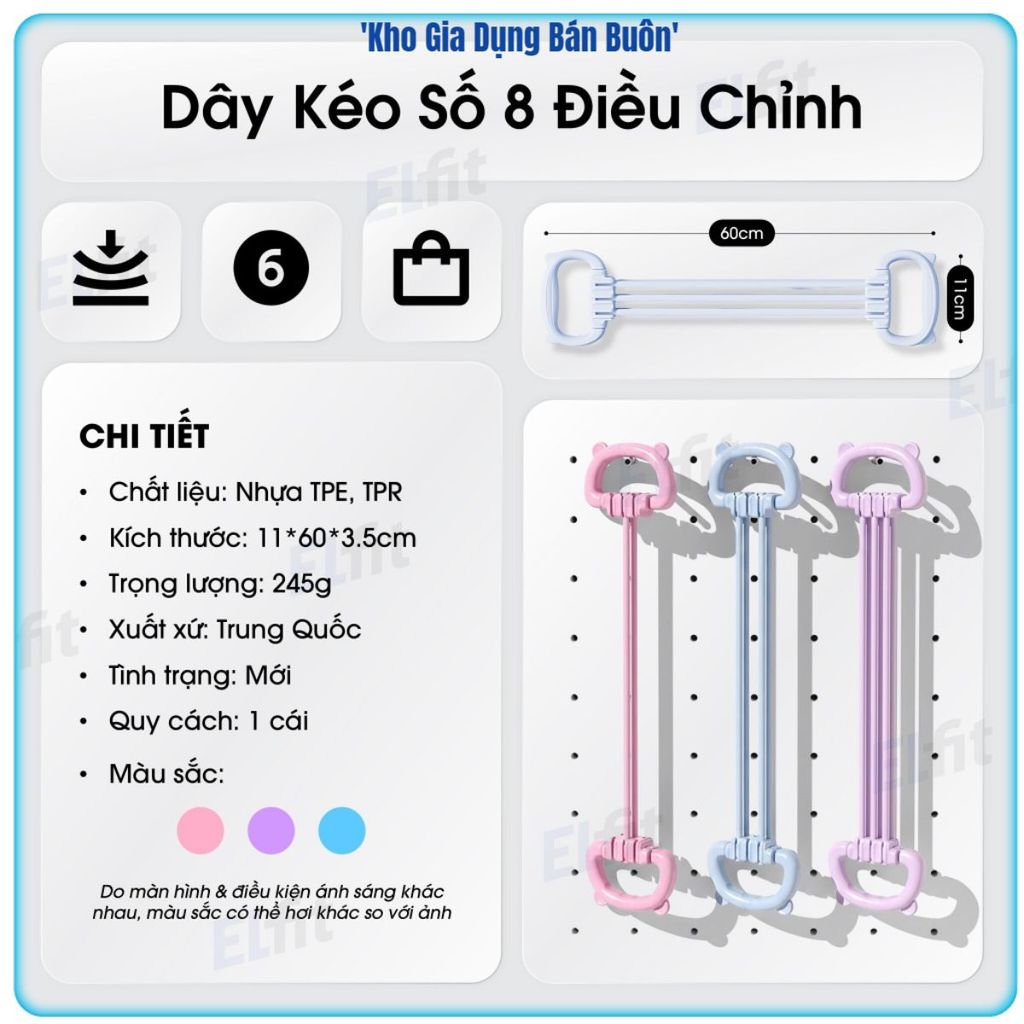 (COMBO 4 DÂY) DÂY TẬP THỂ DỤC SỐ 8, Dây Kháng Lực Tai Mèo 15-90LBS, Dây Tập Yoga, Pilates, Fitness, 