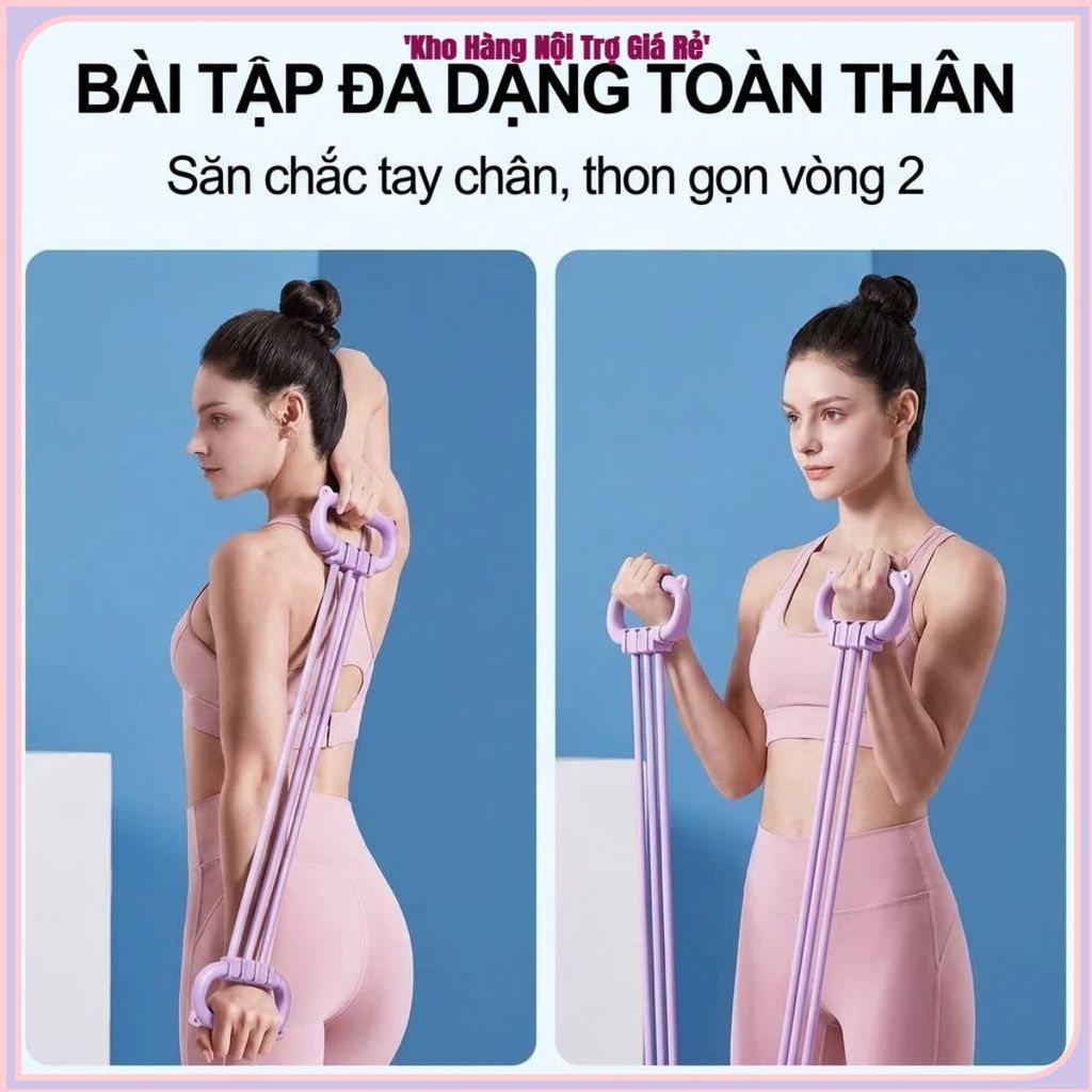 (COMBO 4 DÂY) DÂY TẬP THỂ DỤC SỐ 8, Dây Kháng Lực Tai Mèo 15-90LBS, Dây Tập Yoga, Pilates, Fitness, 