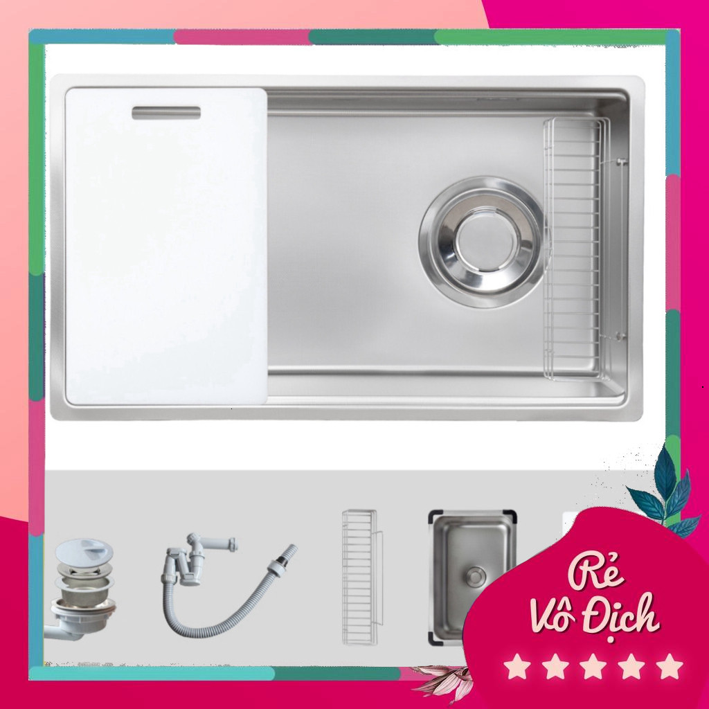 Chậu Rửa Bát SUPER LINEN chống xước thế hệ mới Kluger KY7545SL Plus + Tặng kèm vòi bất kì