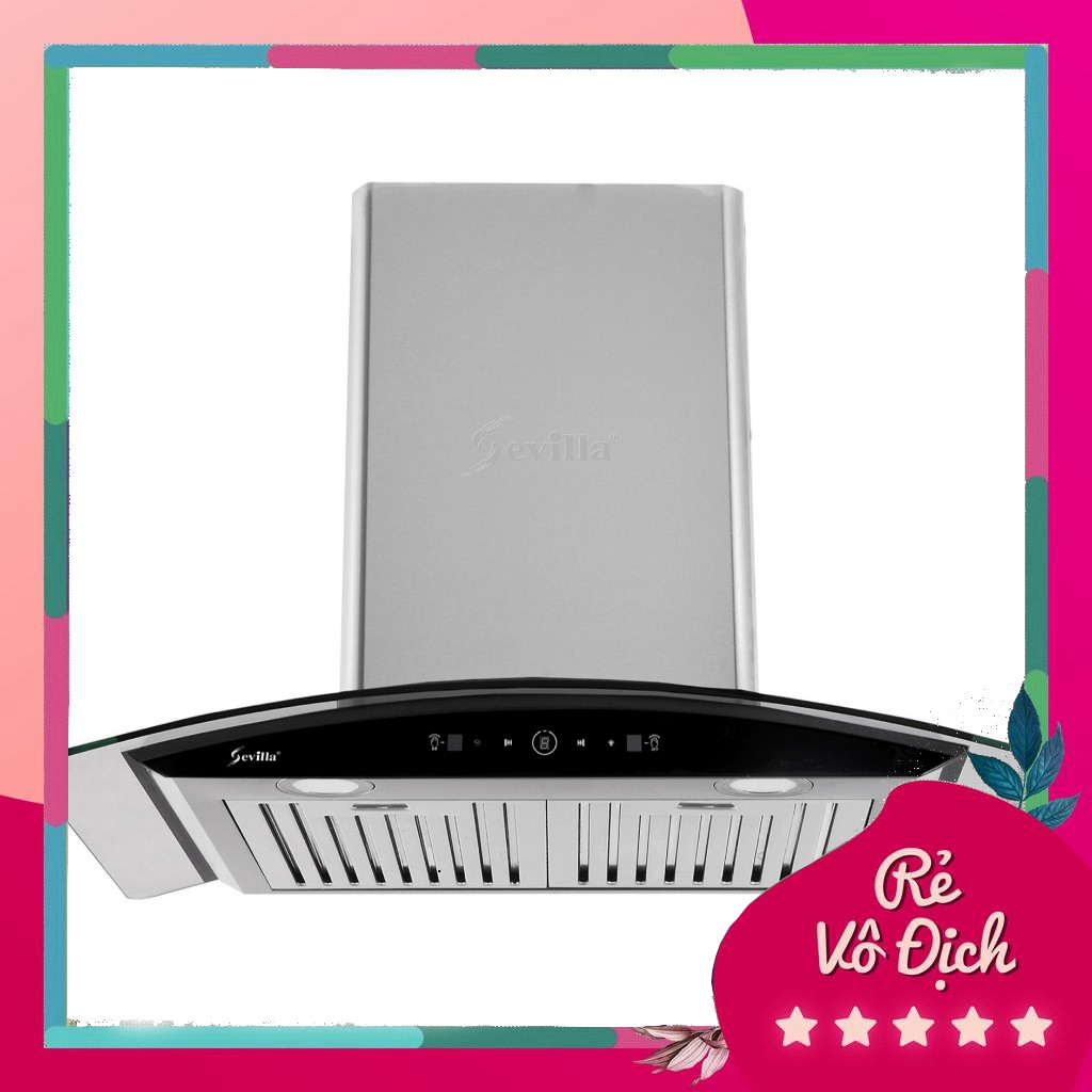 Máy hút mùi Sevilla SV-C107 Black l SV-C107 - Cảm ứng vẫy tay, BH 3 năm, hàng chính hãng