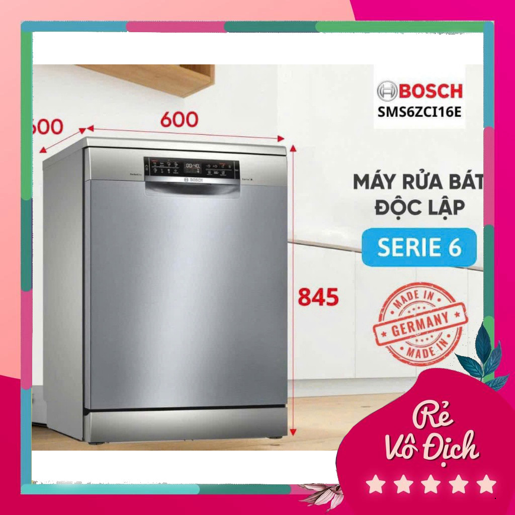 Máy rửa bát Bosch SMS6ZCI16E (14 bộ) - NK Đức, BH 3 năm, Lắp đặt miễn phí Hà Nội, HCM