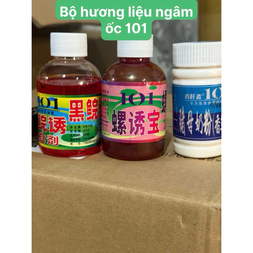 ( MỚI)Hương Liệu 101 Ngâm Ốc Câu Trắm Đen Giúp Ốc Khỏe Nhả Nhớt : Dụ Trắm Đen 101, Ngâm Ốc 101, Sữa 