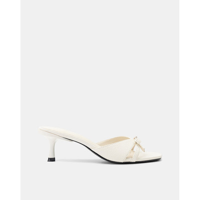 Giày Sandal Nữ 7cm Thời Trang JUNO Cao Gót Phối Nơ SD07112