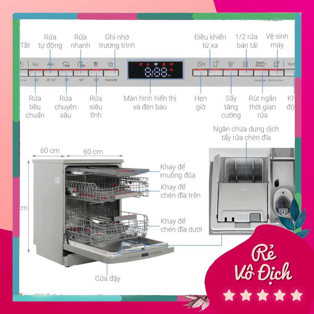 Máy rửa bát Series 6 Bosch SMS6ECI11E  - Nhập Khẩu Đức, BH 3 năm