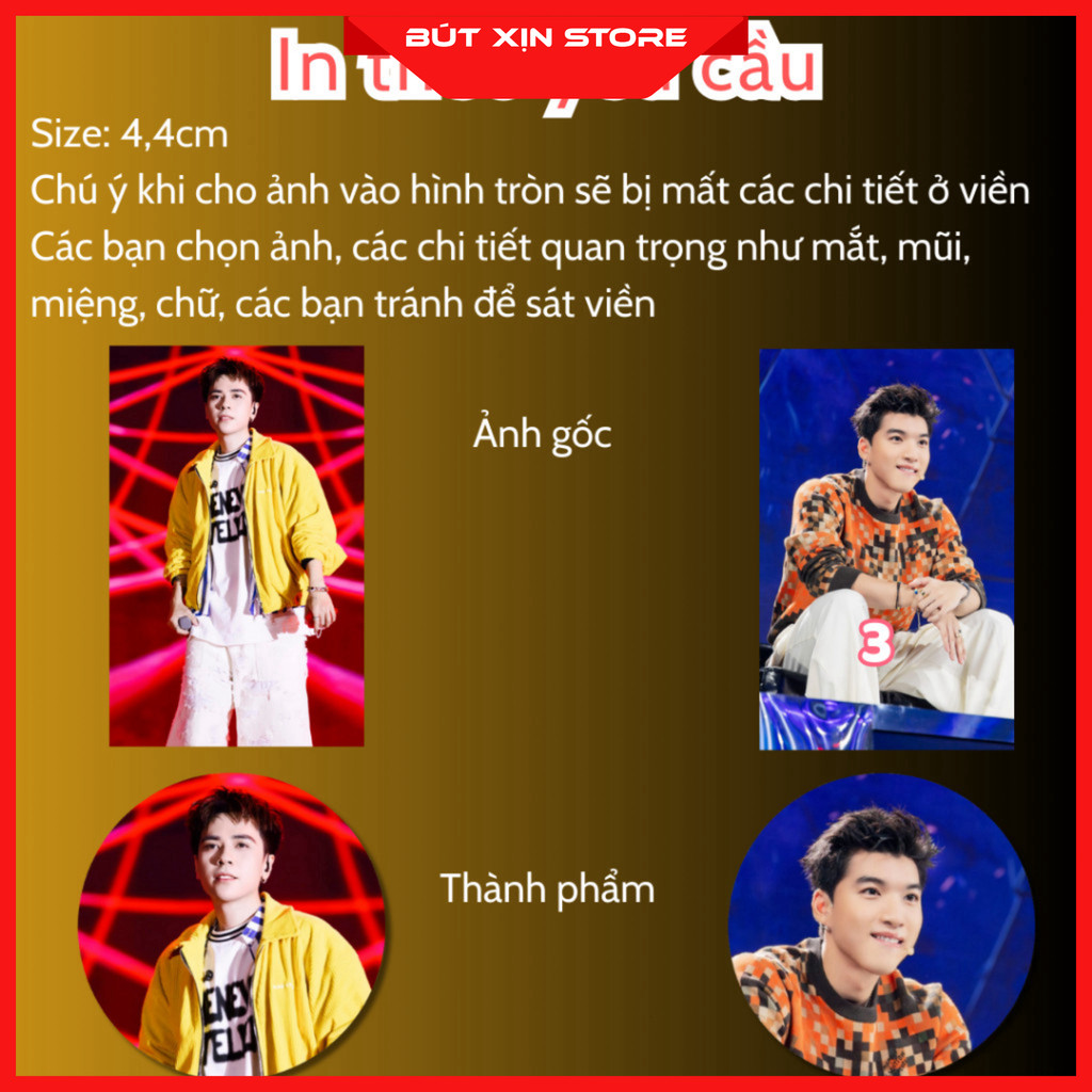 🔥CHÍNH HÃNG🔥 Trâm cài áo in ảnh Isaac Ume theo yêu cầu, nhỏ gọn, cài áo và ba lô, phụ kiện cá tính T