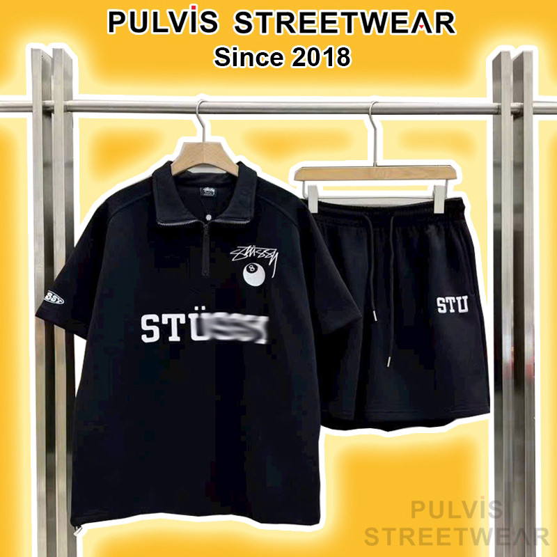Set Quần Áo STUSSY 8Ball Polo, Set quần áo nam, bộ cộc nam PLV